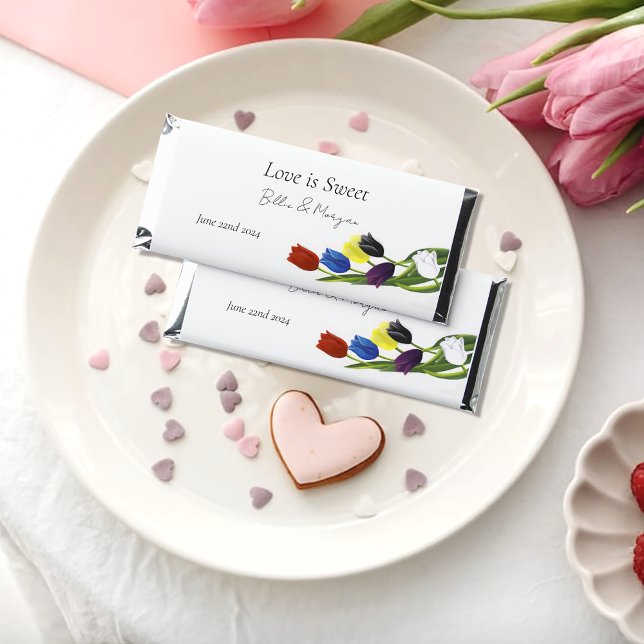Vibrant Rainbow Minimalist Tulip LGBTQ+  Hershey Bar Favors (Creator Uploaded)