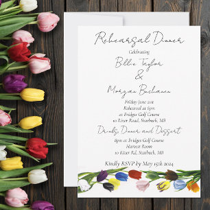 Vibrant Rainbow Minimalist Tulip LGBTQ+  Invitation