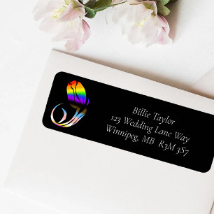 Vibrant Rainbow Minimalist Tulip LGBTQ+  Label
