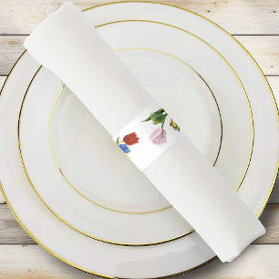 Vibrant Rainbow Minimalist Tulip LGBTQ+  Napkin Bands