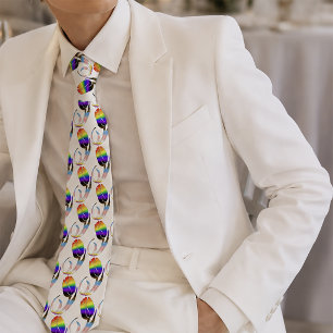 Vibrant Rainbow Minimalist Tulip LGBTQ+ Neck Tie