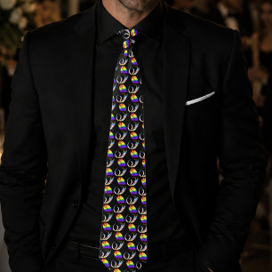 Vibrant Rainbow Minimalist Tulip LGBTQ+ Neck Tie