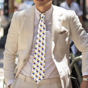 Vibrant Rainbow Minimalist Tulip LGBTQ+  Neck Tie