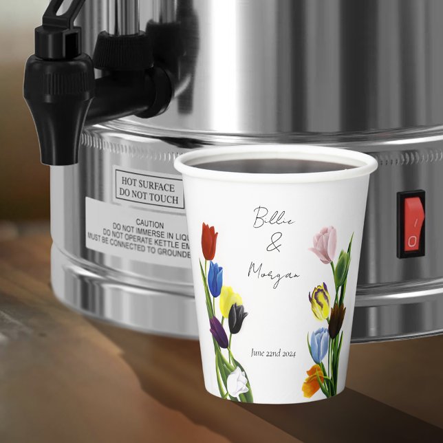 Vibrant Rainbow Minimalist Tulip LGBTQ+  Paper Cups (Creator Uploaded)