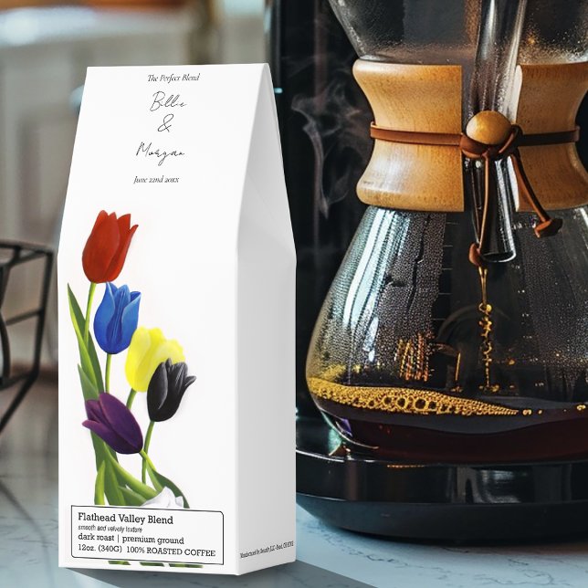 Vibrant Rainbow Minimalist Tulip LGBTQ+  Roasted Coffee (Creator Uploaded)