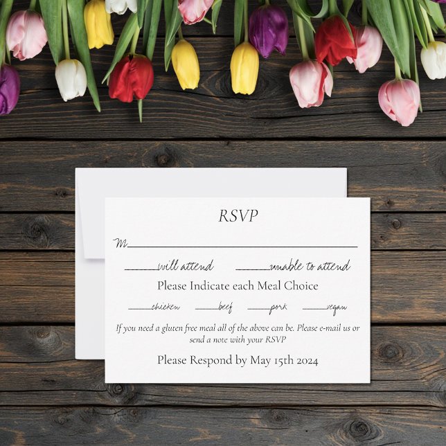 Vibrant Rainbow Minimalist Tulip LGBTQ+  RSVP Card (Creator Uploaded)