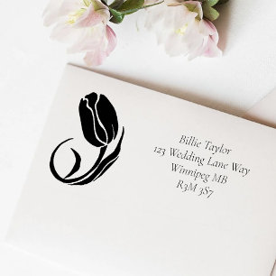 Vibrant Rainbow Minimalist Tulip LGBTQ+  Self-inking Stamp