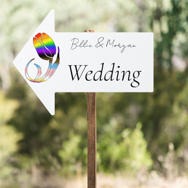 Vibrant Rainbow Minimalist Tulip LGBTQ+  Sign (Creator Uploaded)