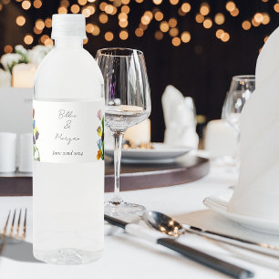 Vibrant Rainbow Minimalist Tulip LGBTQ+  Water Bottle Label