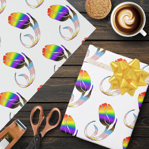 Vibrant Rainbow Minimalist Tulip LGBTQ+  Wrapping Paper