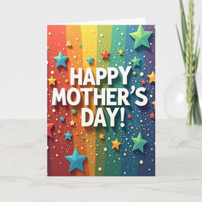 Vibrant Rainbow Mothers Day Card (Front)