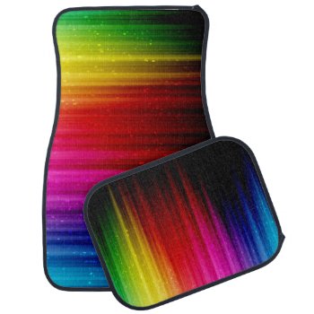 Vibrant Rainbow - Multicolored Streaks Pattern Car Floor Mat by sbworkman at Zazzle
