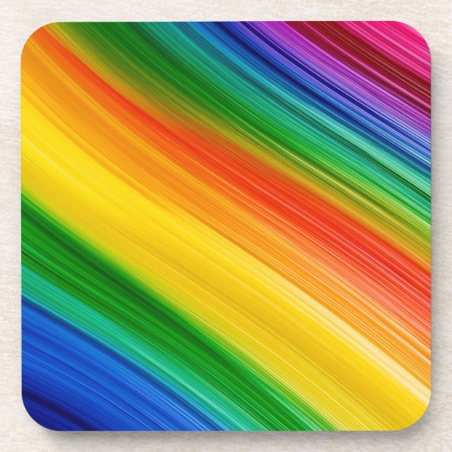 Vibrant Rainbow of Colors Beverage Coaster (Front)