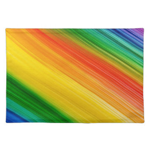Vibrant Rainbow of Colors Cloth Placemat