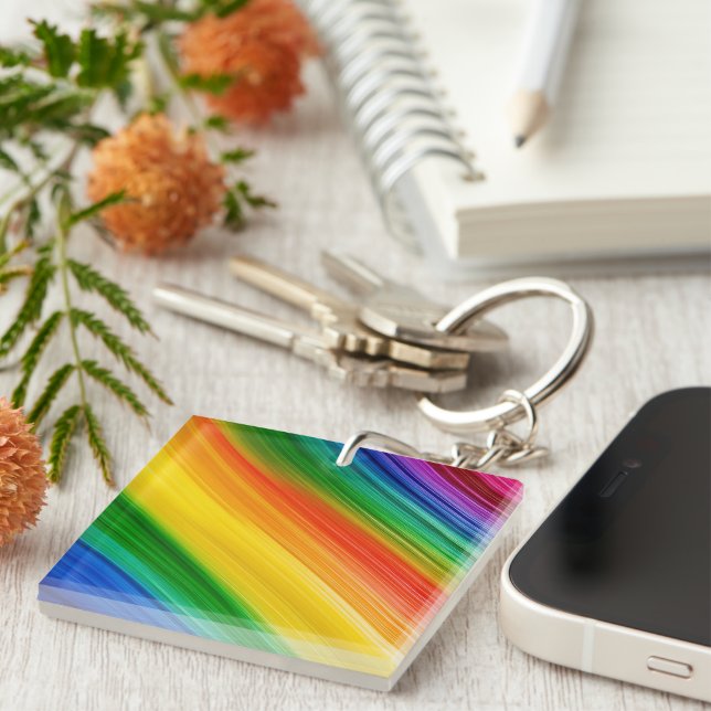 Vibrant Rainbow of Colors Keychain (Front Right)
