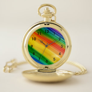 Vibrant Rainbow of Colors Pocket Watch