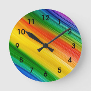 Vibrant Rainbow of Colors Round Clock