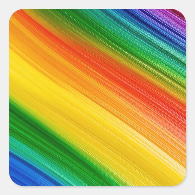 Vibrant Rainbow of Colors Square Sticker (Front)