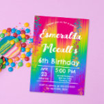Vibrant Rainbow Ombre Kids Birthday Party Invitation<br><div class="desc">Celebrate with a splash of color! This vibrant vertical party invitation features a bright rainbow ombre background with playful confetti,  perfect for a lively kids' birthday or any joyful celebration.</div>
