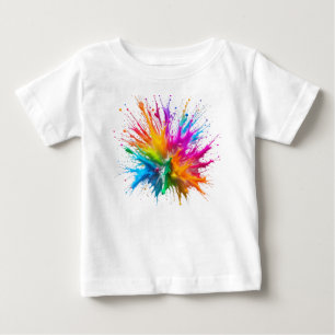 Vibrant Rainbow Paint Splatter Explosion Baby T-Shirt