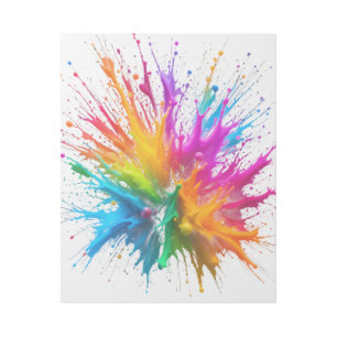 Vibrant Rainbow Paint Splatter Explosion Gallery Wrap