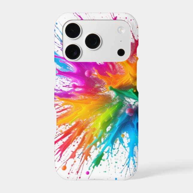 Vibrant Rainbow Paint Splatter Explosion Iphone Case (Back)