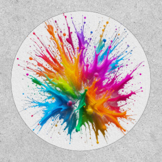 Vibrant Rainbow Paint Splatter Explosion Patch