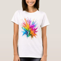 Vibrant Rainbow Paint Splatter Explosion