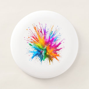 Vibrant Rainbow Paint Splatter Explosion Wham-O Frisbee