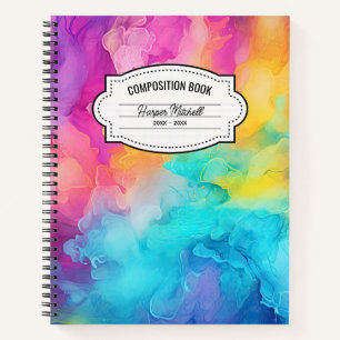Vibrant Rainbow Painting Composition Notebook