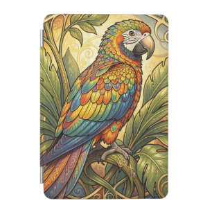 Vibrant Rainbow Parrot Art Nouveau iPad Mini Cover