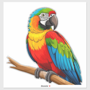 Vibrant Rainbow Parrot Sticker