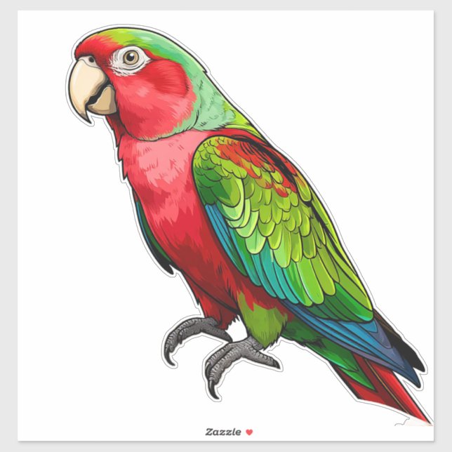 Vibrant Rainbow Parrot Sticker (Sheet)