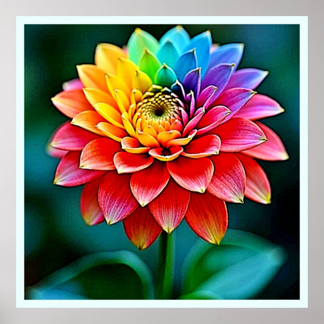 Vibrant Rainbow Petal Dream Art Poster (Front)