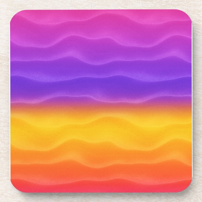 Vibrant Rainbow Sand Dunes Coaster (Front)