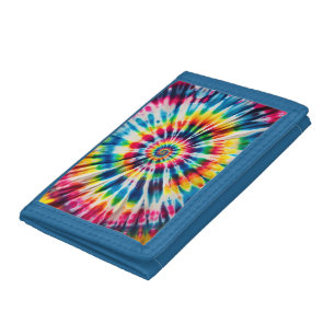 Vibrant Rainbow Spiral Tie-Dye Pattern Tri-fold Wallet