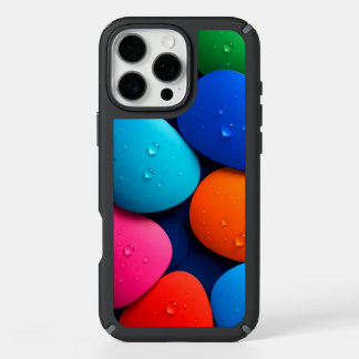 Vibrant Rainbow Stones with Dew Drops Colorful Abs iPhone 16 Pro Max Case