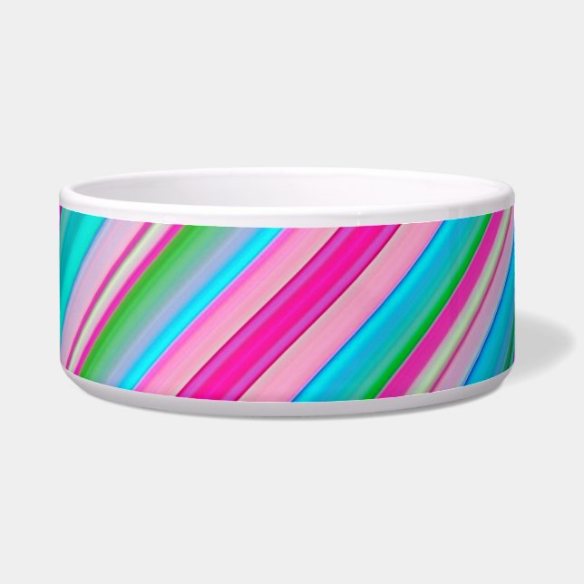 Vibrant Rainbow Stripe Pattern Design Bowl (Front)