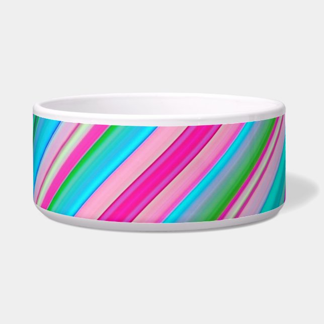 Vibrant Rainbow Stripe Pattern Design Bowl (Front)