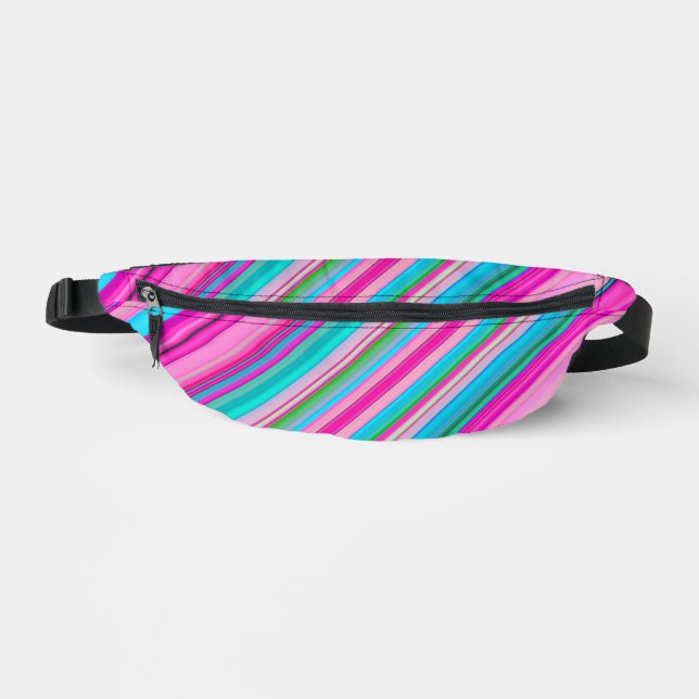 Vibrant Rainbow Stripe Pattern Design Fanny Pack (Front)