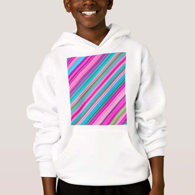 Vibrant Rainbow Stripe Pattern Design Hoodie (Front)