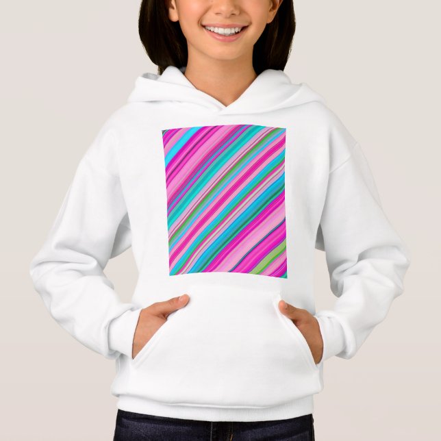 Vibrant Rainbow Stripe Pattern Design Hoodie (Front)