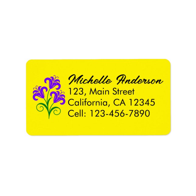 Vibrant Rainbow Stripe Pattern Design Label (Front)