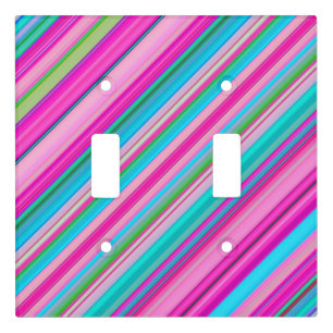 Vibrant Rainbow Stripe Pattern Design Light Switch Cover