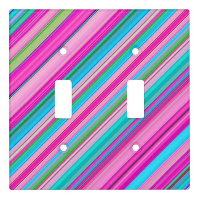 Vibrant Rainbow Stripe Pattern Design Light Switch Cover (Front)