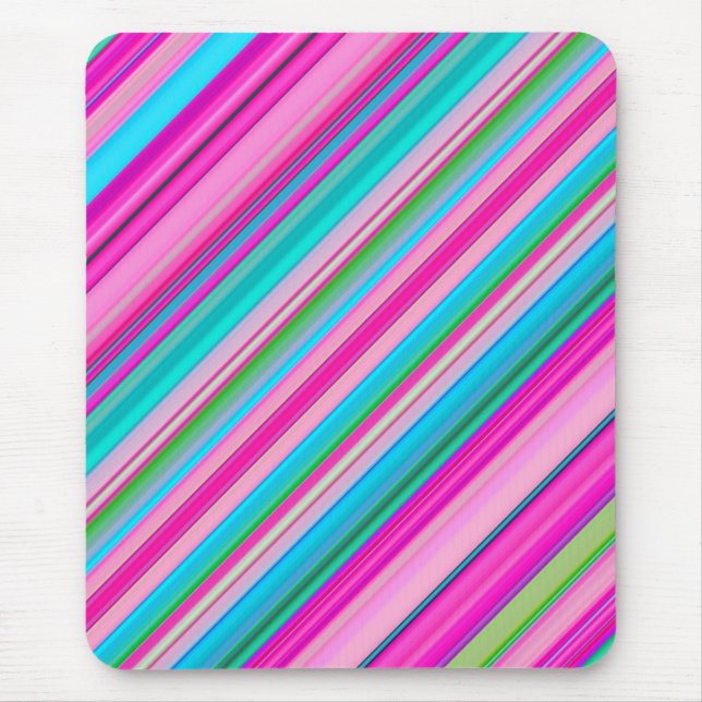Vibrant Rainbow Stripe Pattern Design Mouse Pad (Front)