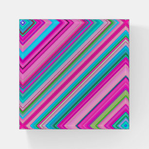 Vibrant Rainbow Stripe Pattern Design Paperweight