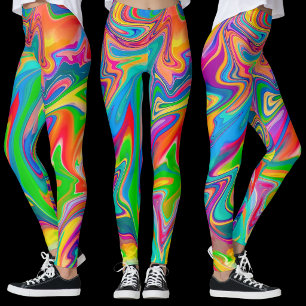 Vibrant Rainbow Swirl Leggings