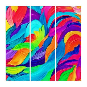 Vibrant Rainbow Swirls Abstract Art