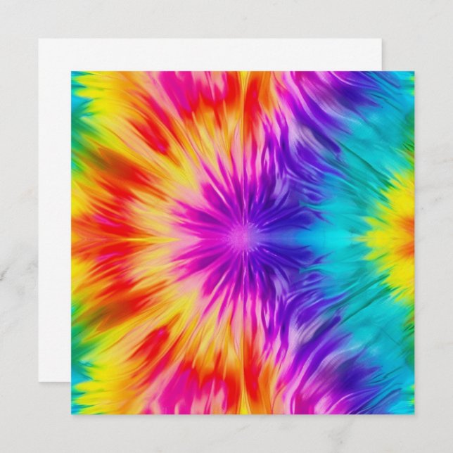 Vibrant rainbow tie dye  card (Front/Back)